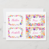 Boho Watercolor Floral Wedding Platzkarte Template (Vorderseite)