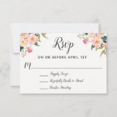 Boho Watercolor Floral Wedding RSVP (Vorderseite)