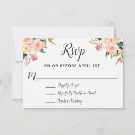 Boho Watercolor Floral Wedding RSVP