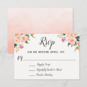 Boho Watercolor Floral Wedding RSVP Karte (Vorne/Hinten)