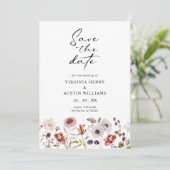 Boho Watercolor Floral Wedding Save The Date (Stehend Vorderseite)
