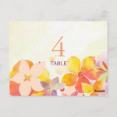 Boho Watercolor Floral Wedding Tischnummer Card (Rückseite)