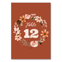 Boho Watercolor Floral Wedding Tischnummern