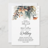 Boho Watercolor Floral Wildblume Wedding Einladung (Vorderseite)
