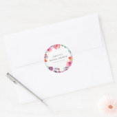 Boho Watercolor Floral Wreath Brautparty Runder Aufkleber (Umschlag)