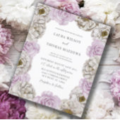 Boho Watercolor Florals Pink & White Wedding