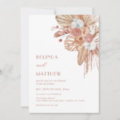 Boho Watercolor Flowers Casual Wedding Einladung (Vorderseite)