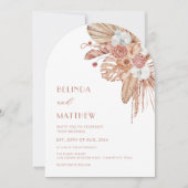 Boho Watercolor Flowers Casual Wedding Einladung (Vorderseite)