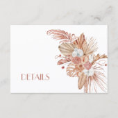 Boho Watercolor Flowers Wedding Details Begleitkarte (Vorderseite)