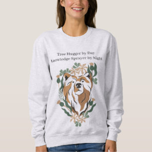 Boho Watercolor Forest Brown Bärenlehrer Zitat Sweatshirt
