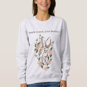 Boho Watercolor Forest Hare Blush Blumenziffer Sweatshirt