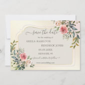 Boho Watercolor Foto Save the Date Card (Vorderseite)