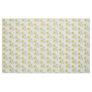 Boho Watercolor Gelbes Blumenmuster Stoff