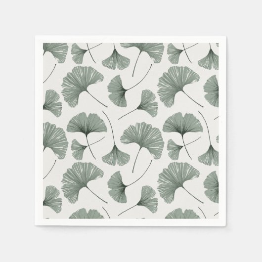 Boho Watercolor Ginkgo Pattern Serviette (Vorderseite)