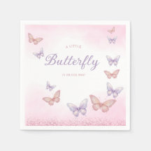 Boho Watercolor Glitzer Butterfly Girl Babydusche