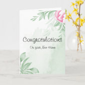 Boho Watercolor gratuliert neuen Zuhause Karte (Gelbe Blume)