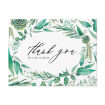 Boho Watercolor Greenery and Succulents Vielen Dan