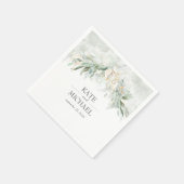 Boho Watercolor Greenery und Gold Blätter Serviette (Ecke)