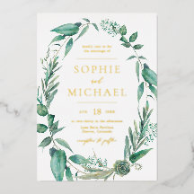 Boho Watercolor Greenery und Succulents Wedding