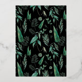 Boho Watercolor Greenery und Succulents Wedding Folieneinladung (Rückseite)