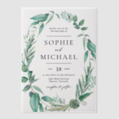Boho Watercolor Greenery und Succulents Wedding Pergament Einladungen (Vorderseite)
