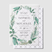 Boho Watercolor Greenery und Succulents Wedding Pergament Einladungen (Versetzt (Einladung))