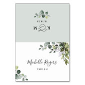 Boho Watercolor Greenery Wedding Platzkarten Tischnummer (Vorderseite)