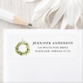 Boho Watercolor Greenery Wreath Rücksendeadresse (Insitu)