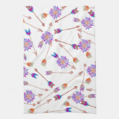 Boho Watercolor-handgemalte Blume und Pfeile Geschirrtuch (Vertikal)