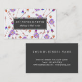 Boho Watercolor-handgemalte Blume und Pfeile Visitenkarte (Vorne/Hinten)