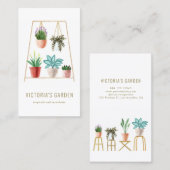 Boho Watercolor Hanging Houseplant Kinderzimmer Visitenkarte (Vorne/Hinten)