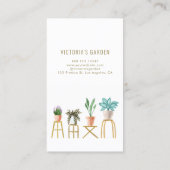 Boho Watercolor Hanging Houseplant Kinderzimmer Visitenkarte (Rückseite)