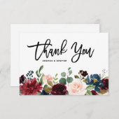 Boho Watercolor Herbst Blumengarten Dankeskarte (Vorne/Hinten)