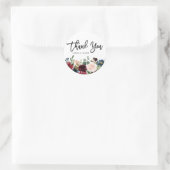 Boho Watercolor Herbst Blumengarten Runder Aufkleber (Tasche)