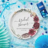 Boho Watercolor Herbst Brautparty Pappteller (Party)