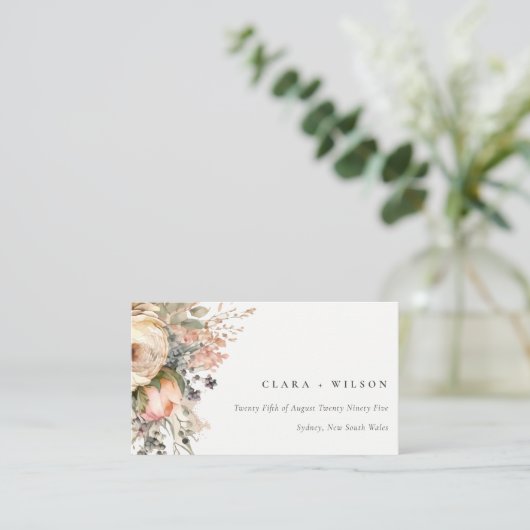 Boho Watercolor Herbst Herbst Blumenzettel Website Begleitkarte (Stehend Vorderseite)