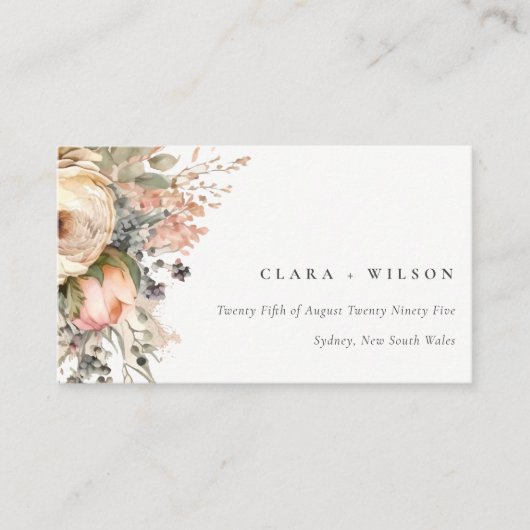 Boho Watercolor Herbst Herbst Blumenzettel Website Begleitkarte (Vorderseite)