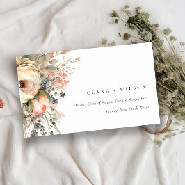 Boho Watercolor Herbst Herbst Blumenzettel Website Begleitkarte