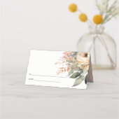 Boho Watercolor Herbst Herbst Blumenzettel Website Platzkarte (Rückseite)