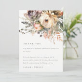 Boho Watercolor Herbst Herbstwochenende Blumenfest Dankeskarte (Stehend Vorderseite)