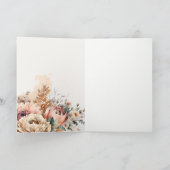 Boho Watercolor Herbst Herbstwochenende Blumenfest Dankeskarte (Innenseite)