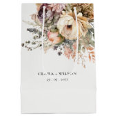Boho Watercolor Herbst Herbstwochenende Blumenfest Mittlere Geschenktüte (Rückseite)