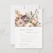 Boho Watercolor Herbst Herbstwochenende Blumenfest RSVP Karte (Vorderseite)