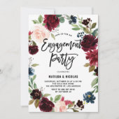 Boho Watercolor Herbstfeuer-Engagement-Partei Einladung (Vorderseite)
