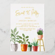 Boho Watercolor Indoors Pflanze 16 . Geburtstag Pa