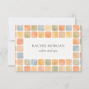 BOHO WATERCOLOR KACHELN WARME PASTELL Geschenkkart