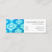 Boho Watercolor Krawatte-Dye Muster Aqua Blue Mini Visitenkarte (Rückseite)