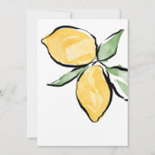 Boho Watercolor Lemon Citrus Greenery Summer Einladung (Rückseite)