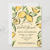 Boho Watercolor Lemon Citrus Greenery Summer Einladung (Vorderseite)