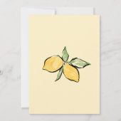 Boho Watercolor Lemon Citrus Greenery Summer Einladung (Rückseite)